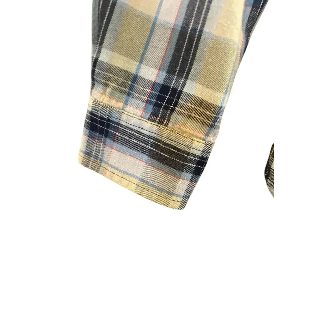 THE NORTH FACE MENS LONG SLEEVE BUTTON DOWN PLAID FLANNEL SIZE M